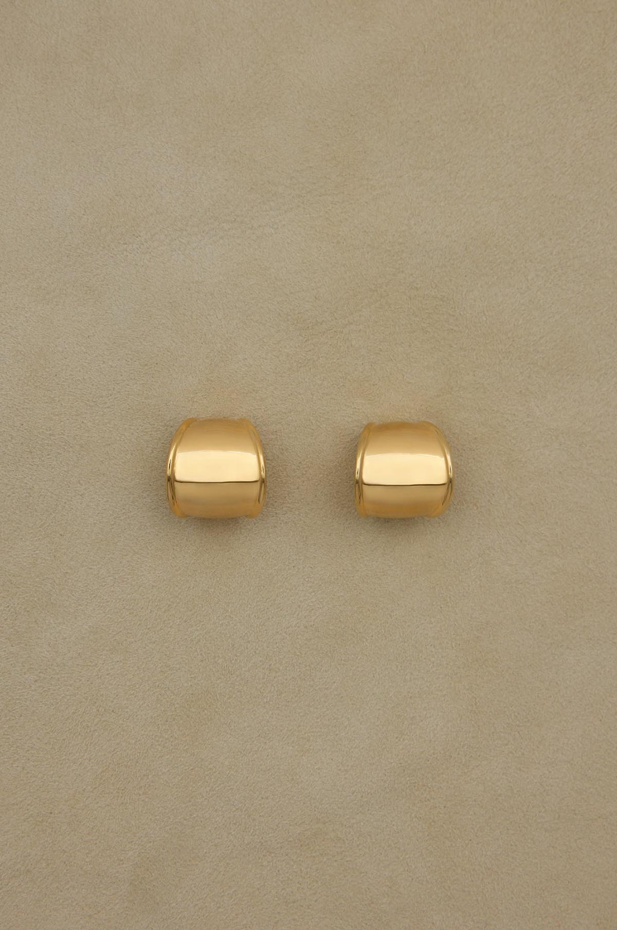 Contour Hoop Gold Earrings