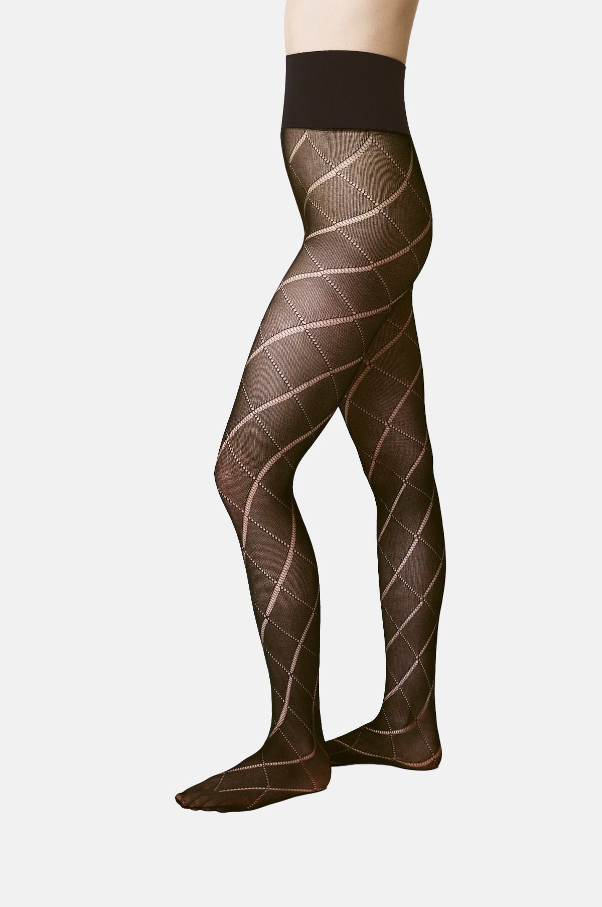 Kitty Romb Pointelle Tights Espresso