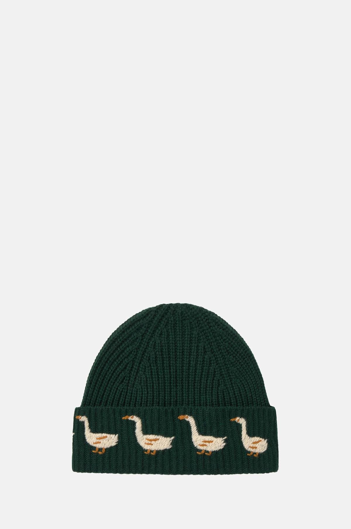 Geese Beanie Ink Blue