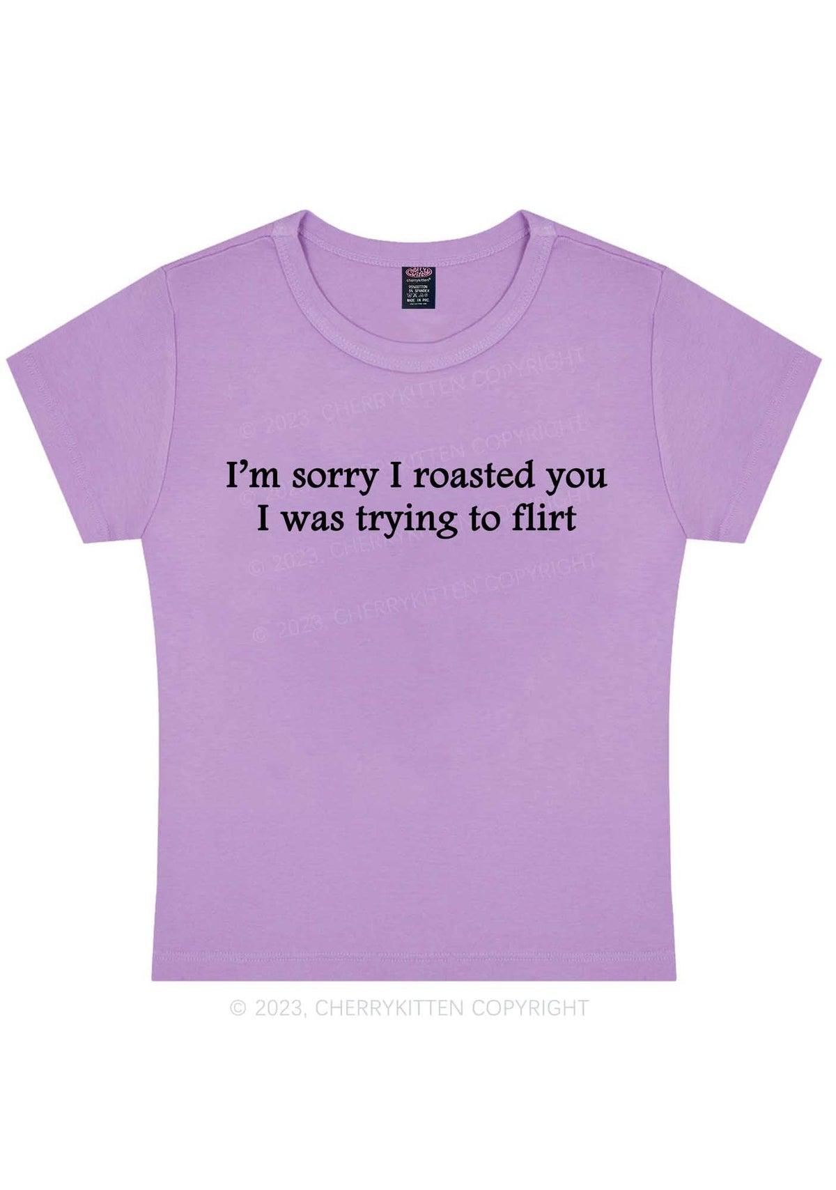 I Was Trying To Flirt Y2K Baby Tee Cherrykitten