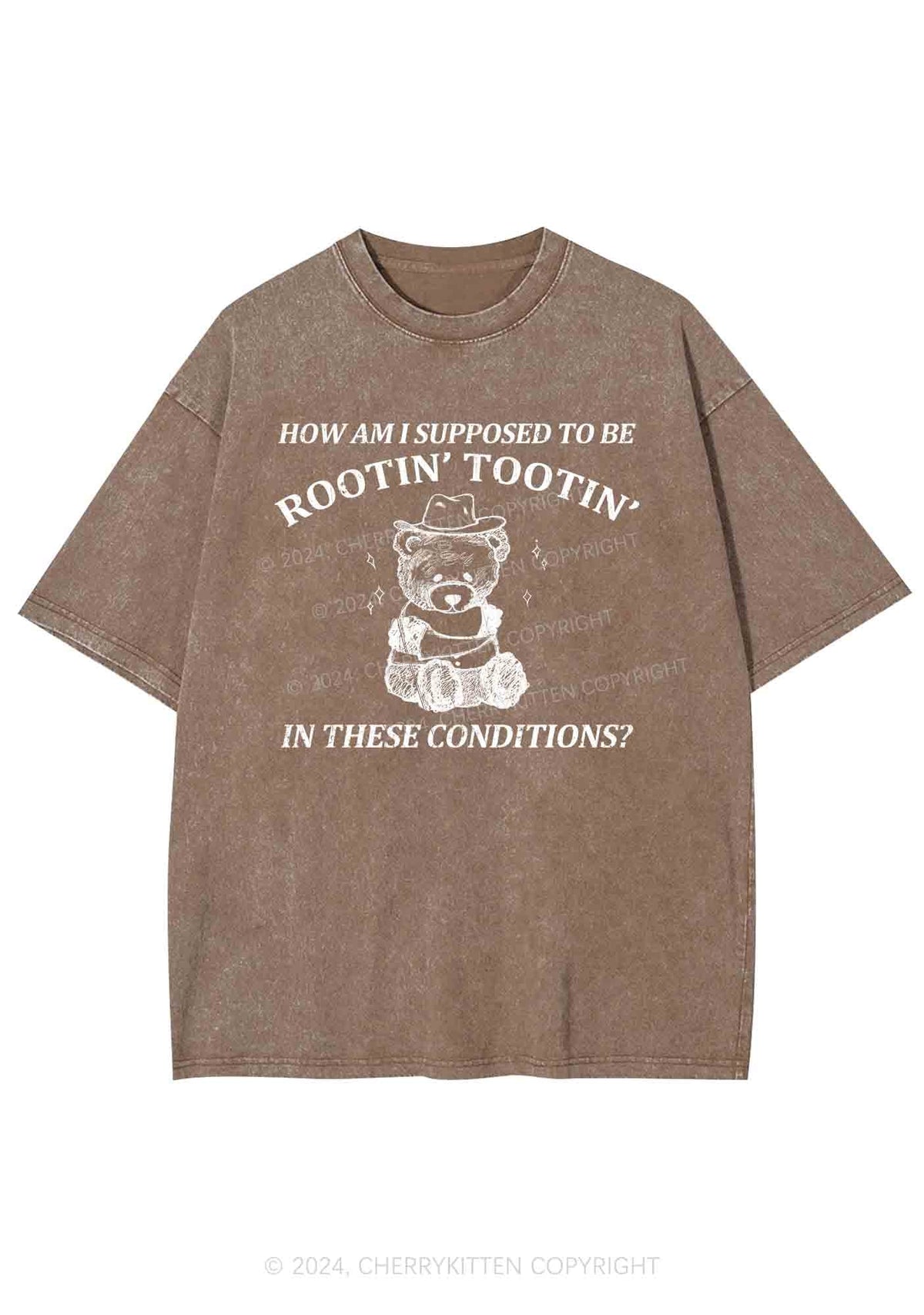 I Supposed To Be Rootin' Tootin' Y2K Washed Tee Cherrykitten