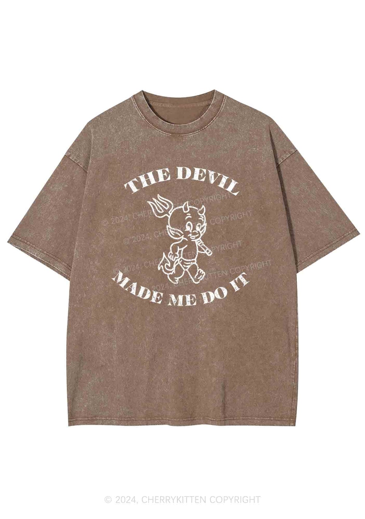 The Devil Made Me Do It Y2K Washed Tee Cherrykitten