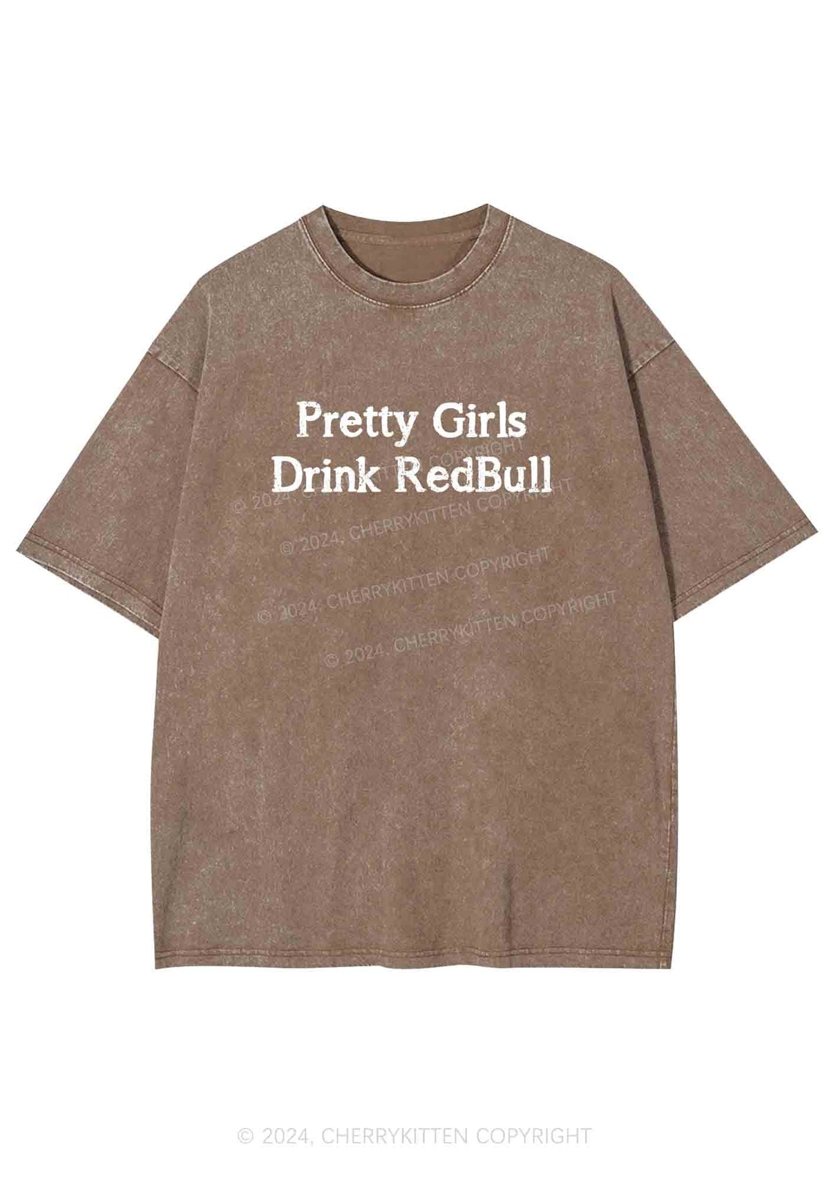 Pretty Girls Drink Red Y2K Washed Tee Cherrykitten