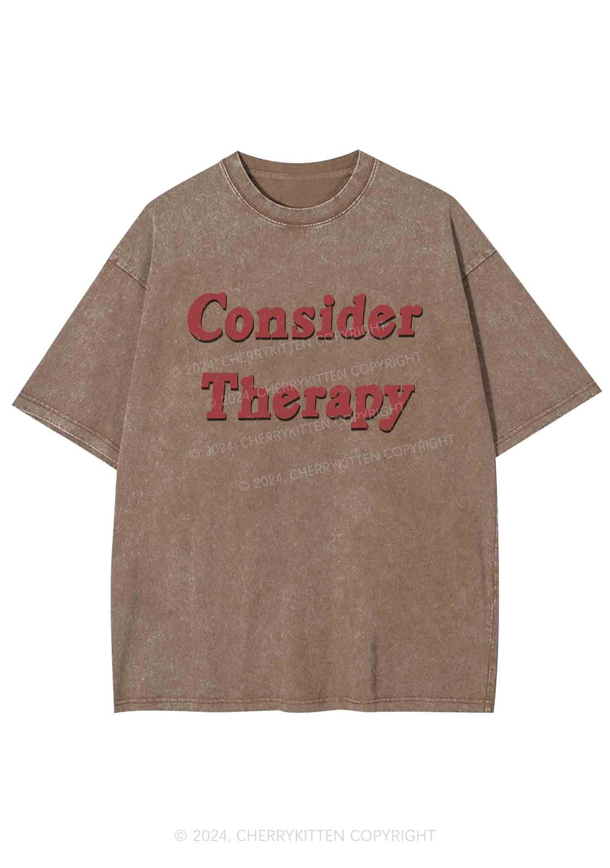 Consider Therapy Y2K Washed Tee Cherrykitten