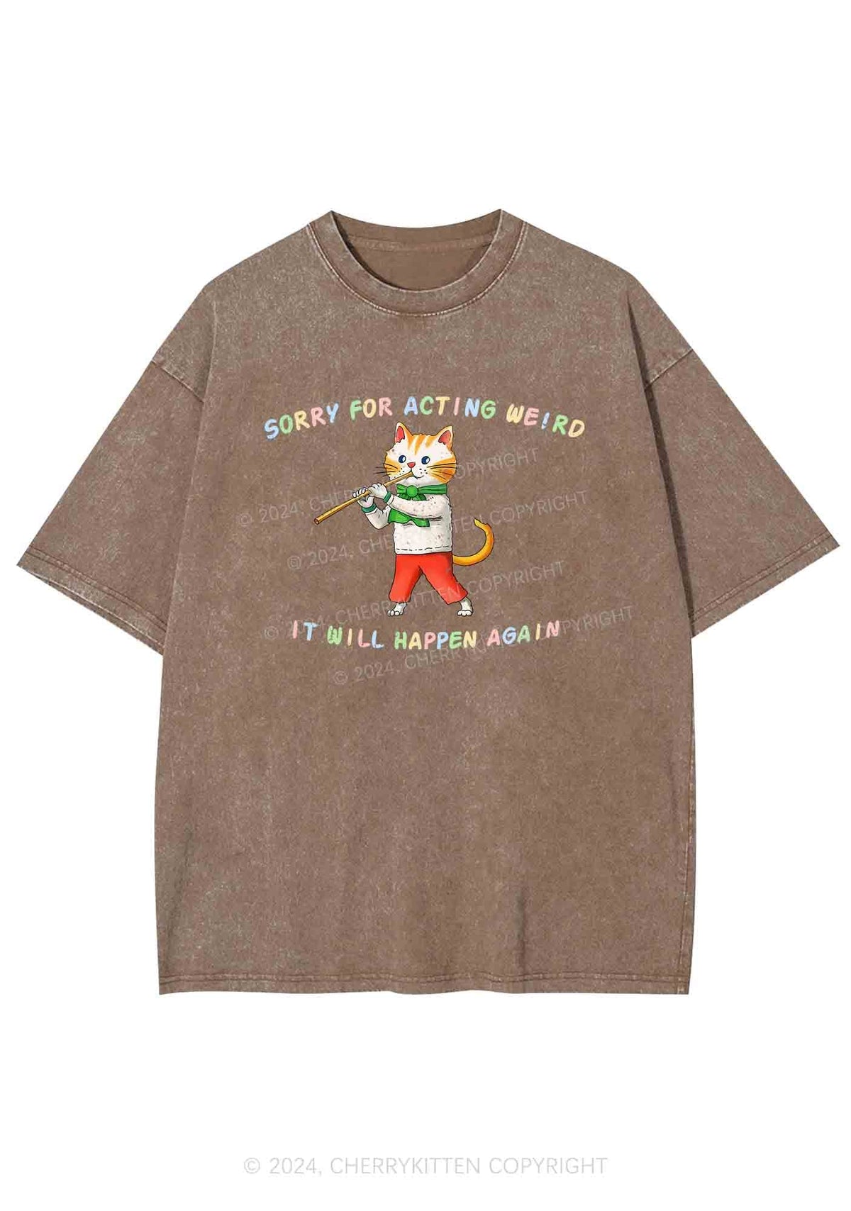 Sorry For Acting Weird Y2K Washed Tee Cherrykitten