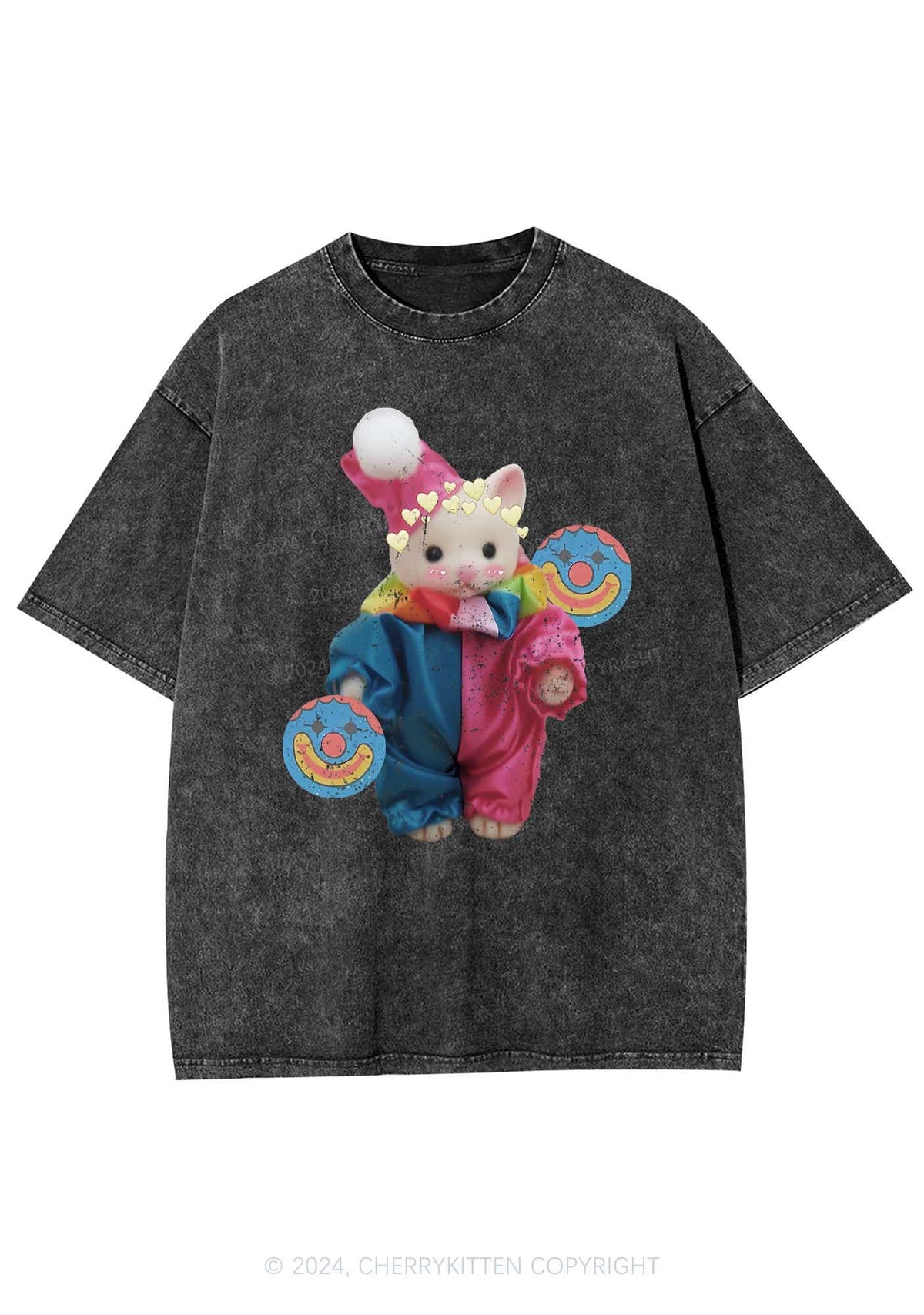Chat Clown Y2K Washed Tee Cherrykitten