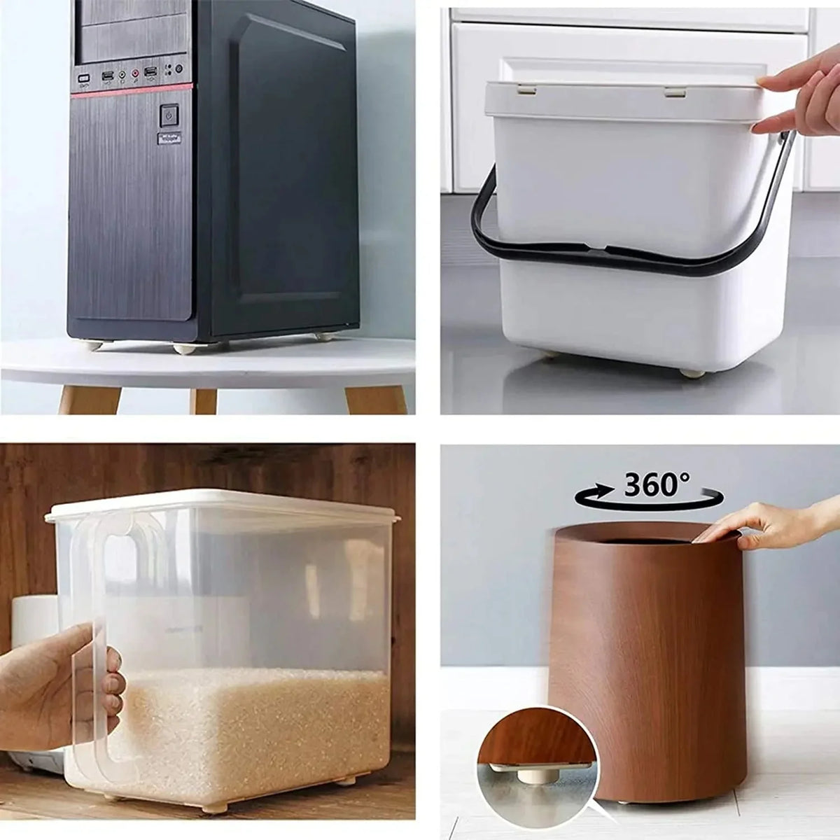 Self-Adhesive Rotating Mini Wheels for Storage Boxes & Bins ⭐⭐⭐⭐⭐