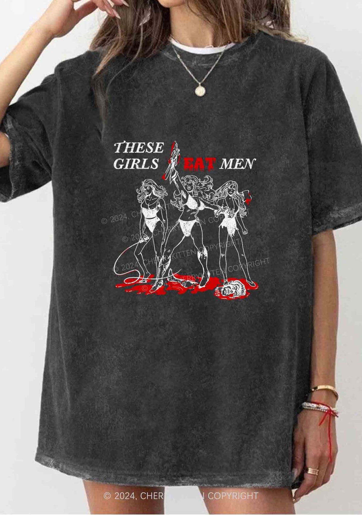 These Girls Eat Men Y2K Washed Tee Cherrykitten