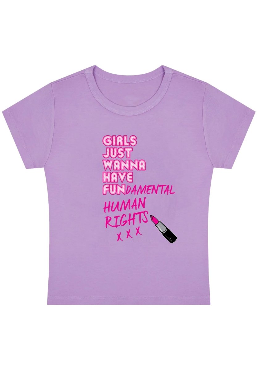 Girls Just Wanna Have Fun Y2K Baby Tee