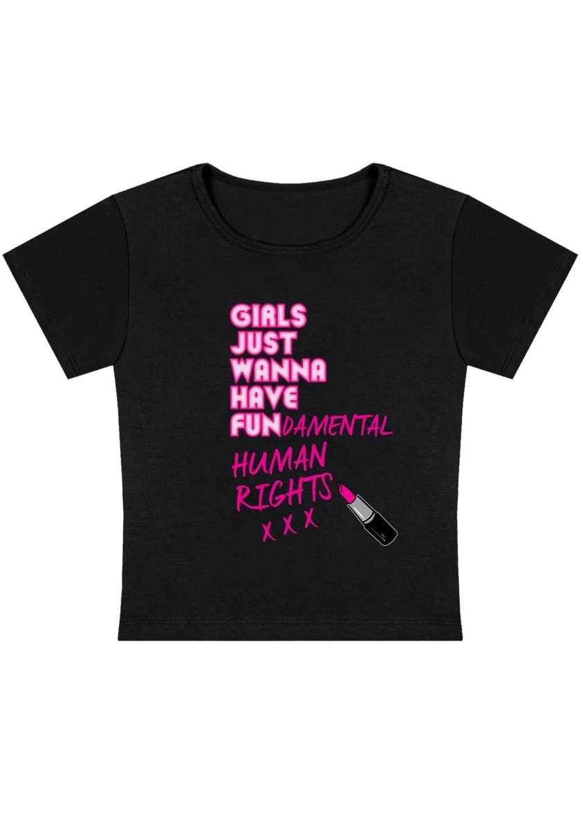 Girls Just Wanna Have Fun Y2K Baby Tee