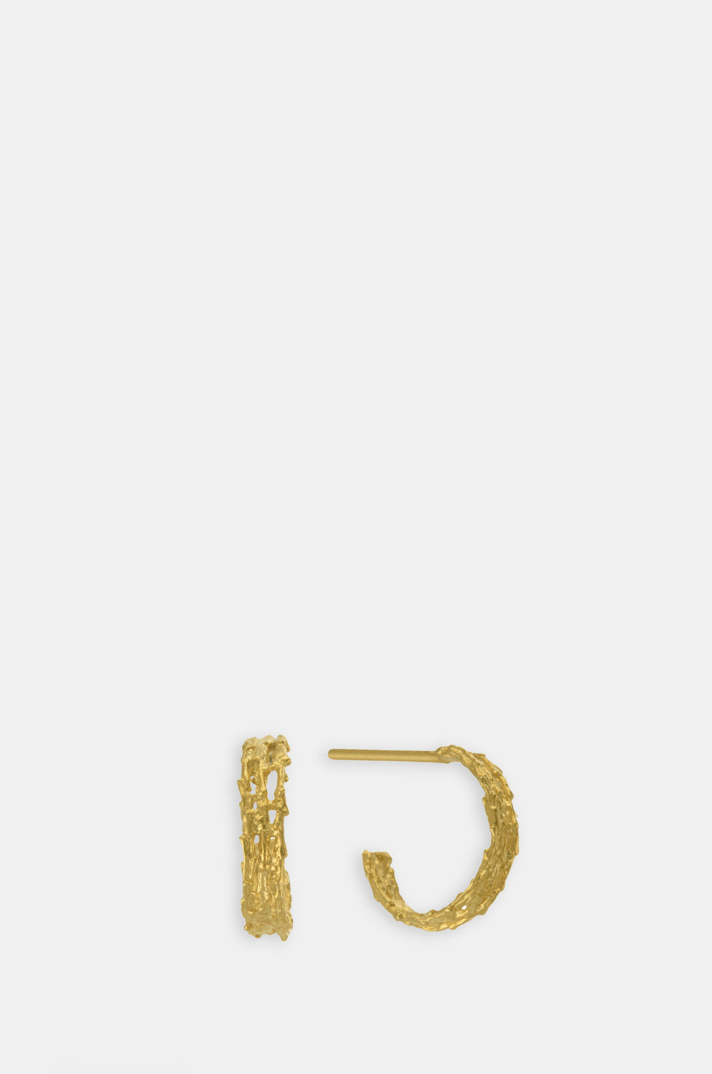 Nest Structure Mini Hoop Earrings Gold Plate