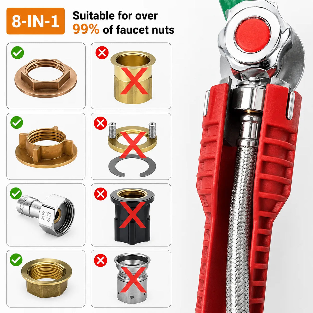 Anti-Slip Plumbing Repair Tap & Sink Wrench